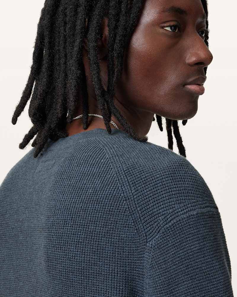 Aspen Waffle Texture Crew Neck Ramskull Jumper