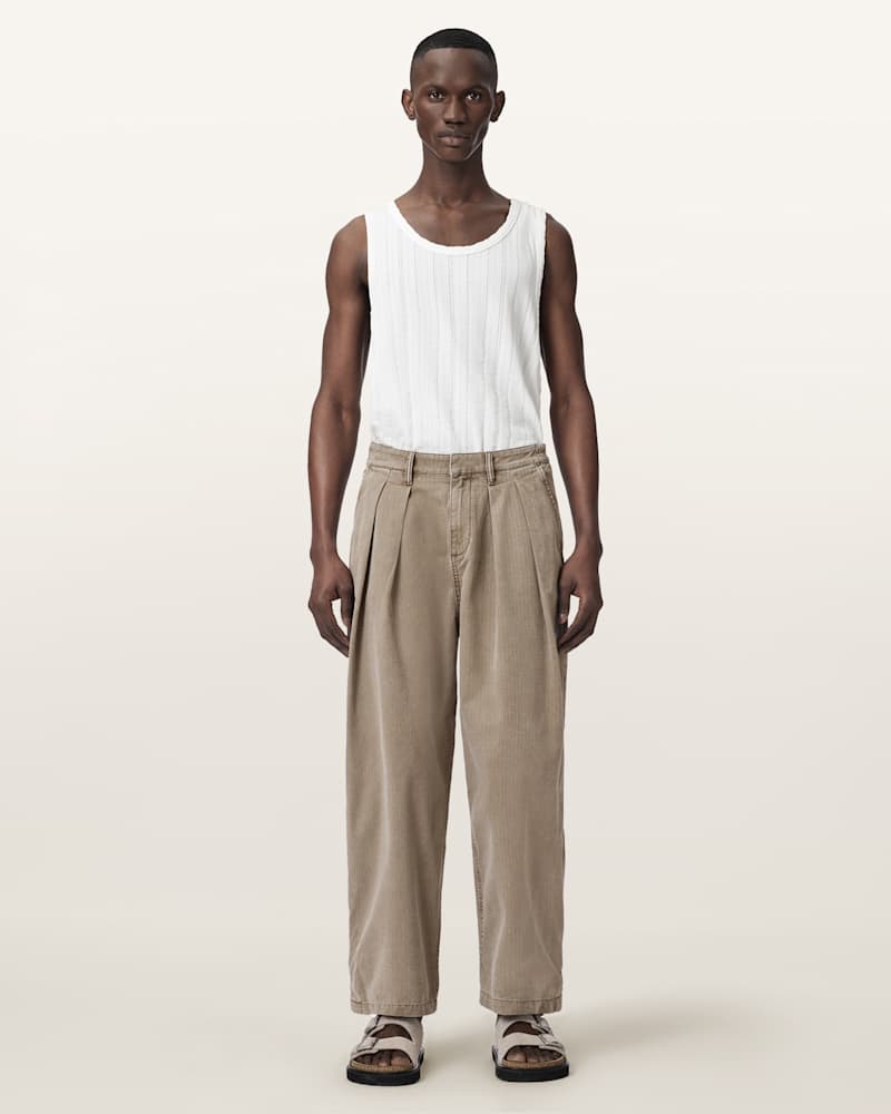 Becco Tapered Leg Pleated Trousers