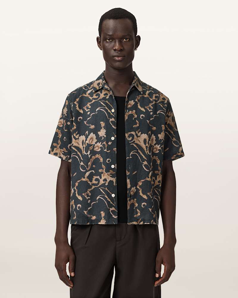 Fortune Short Sleeve Linen Blend Boxy Shirt