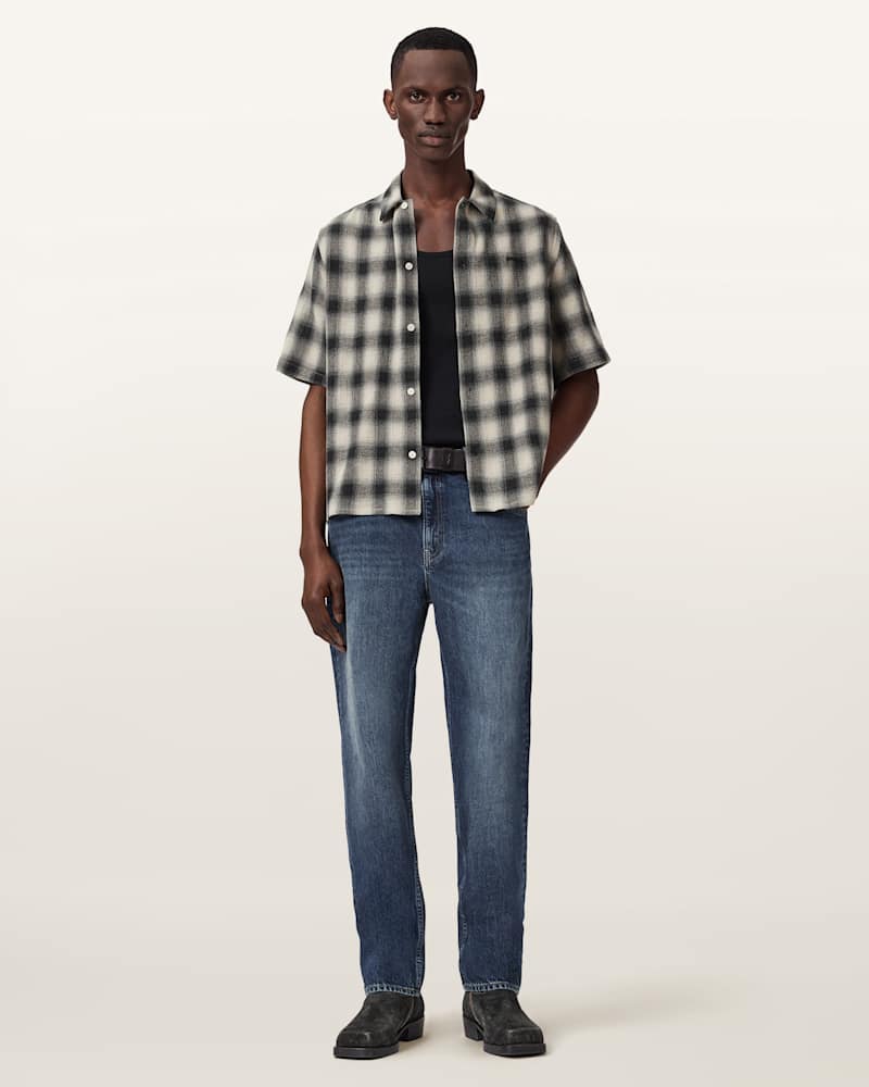 Shadow Short Sleeve Boxy Check Shirt      