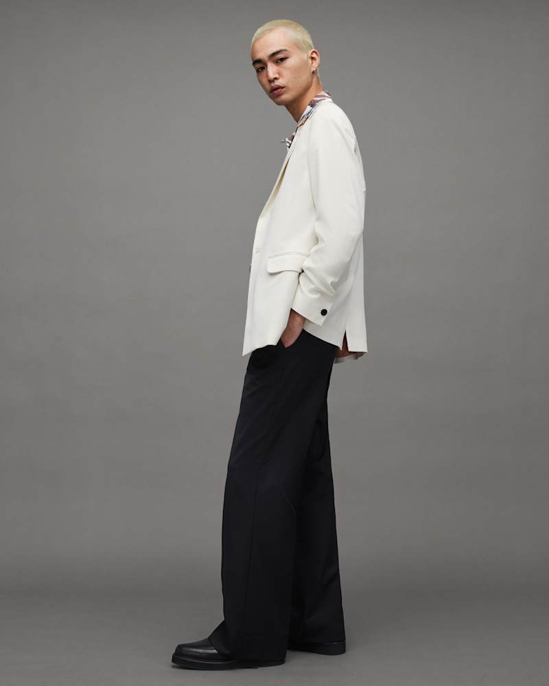 Canis Satin Trim Relaxed Fit Blazer