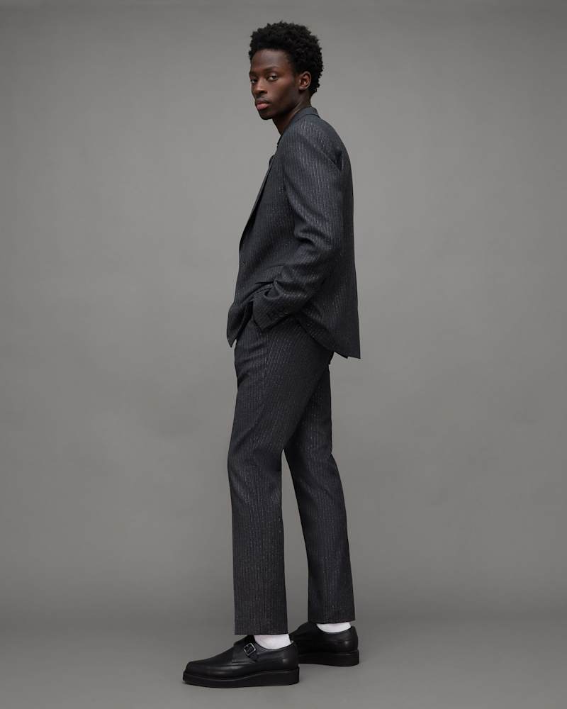 Androm Metallic Pinstriped Slim Blazer