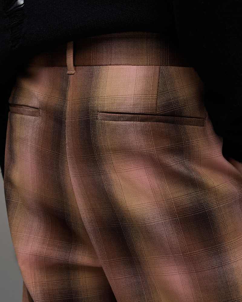 Vela Cropped Slim Checked Trousers