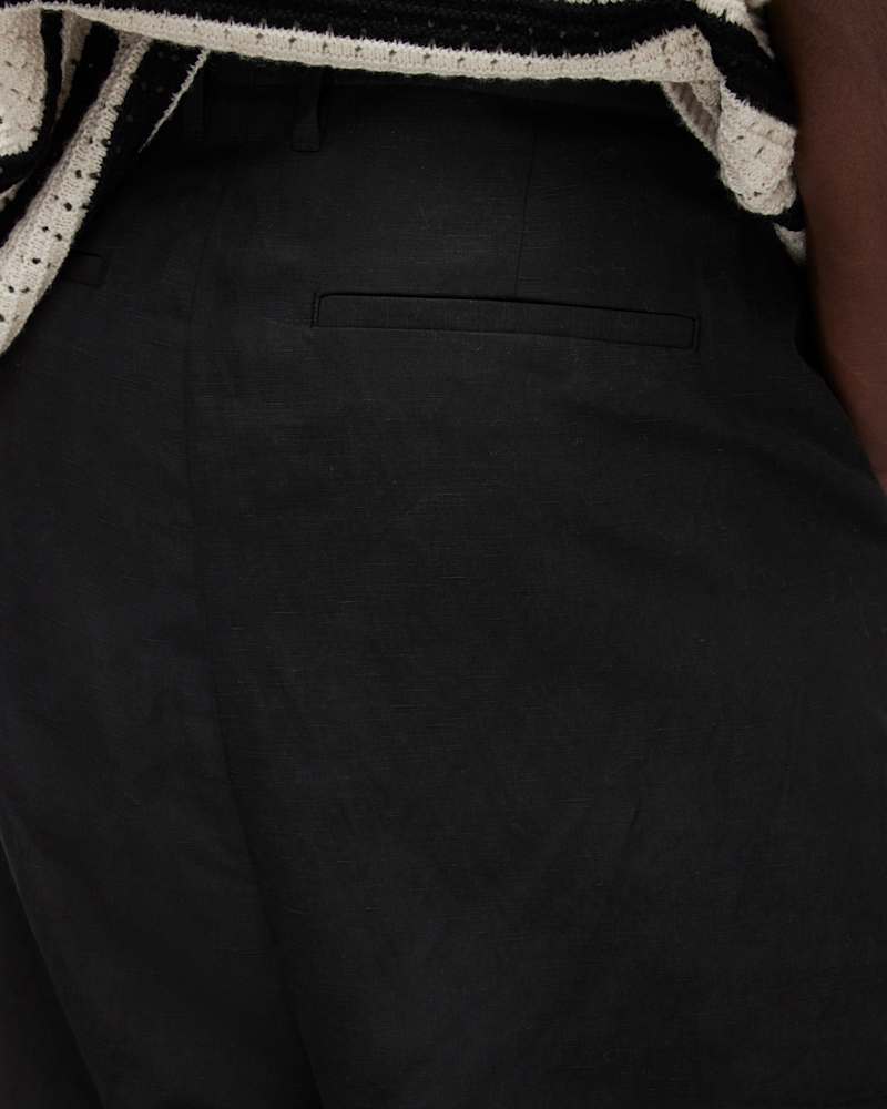 Pace Linen Blend Cropped Slim Trousers