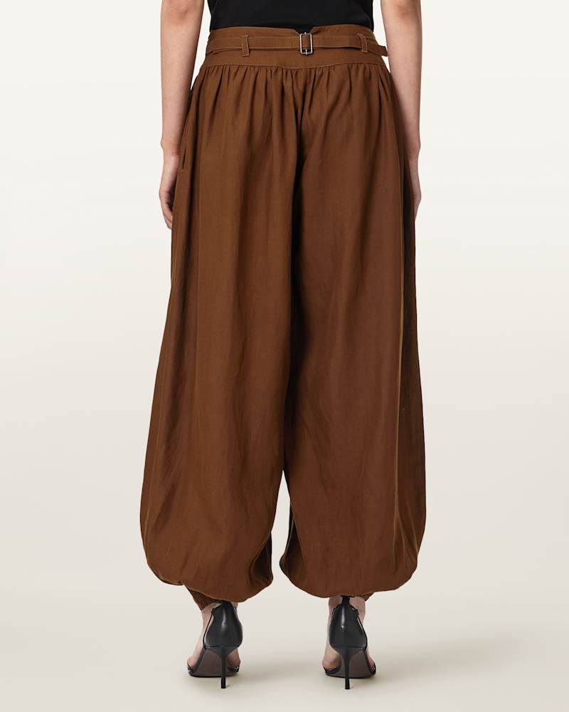 Harrie Linen Blend Baggy Fit Trousers