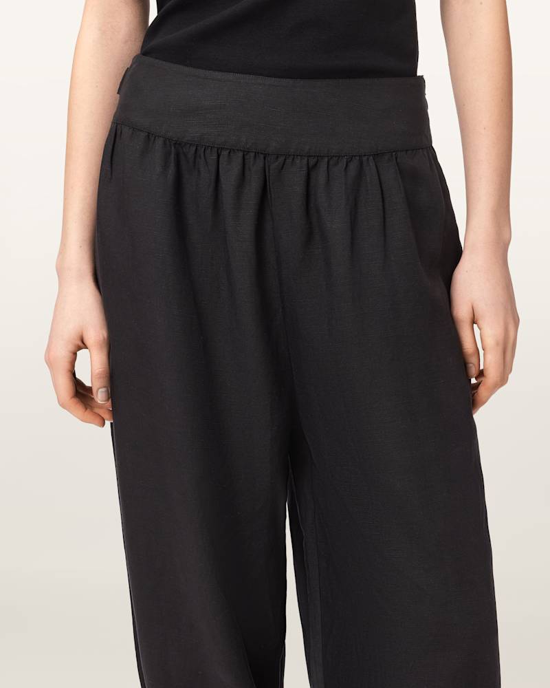 Harrie Linen Blend Baggy Fit Trousers