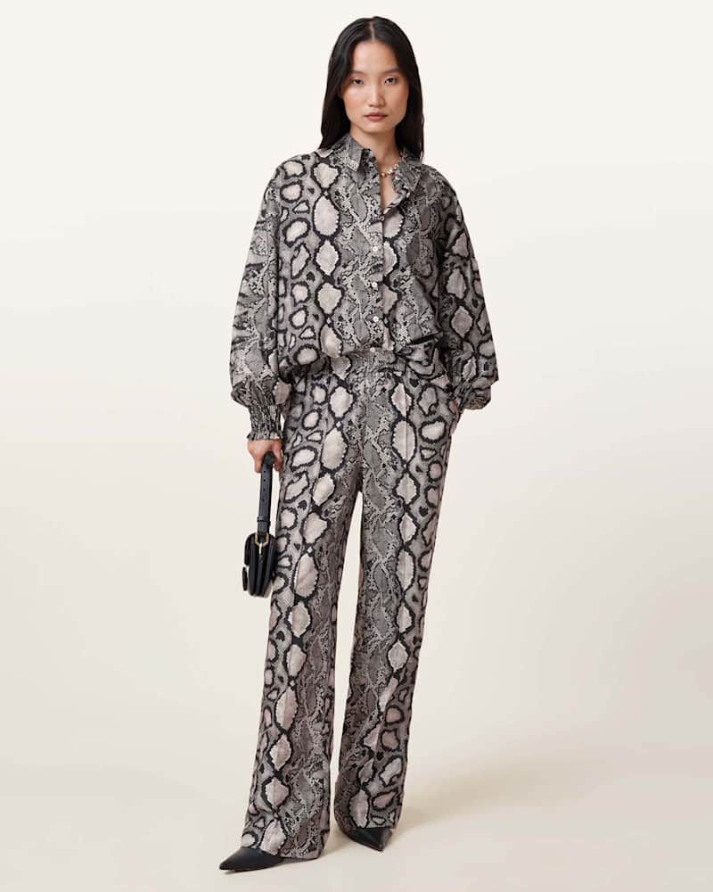 Charli Snake Print Long Sleeve Shirt