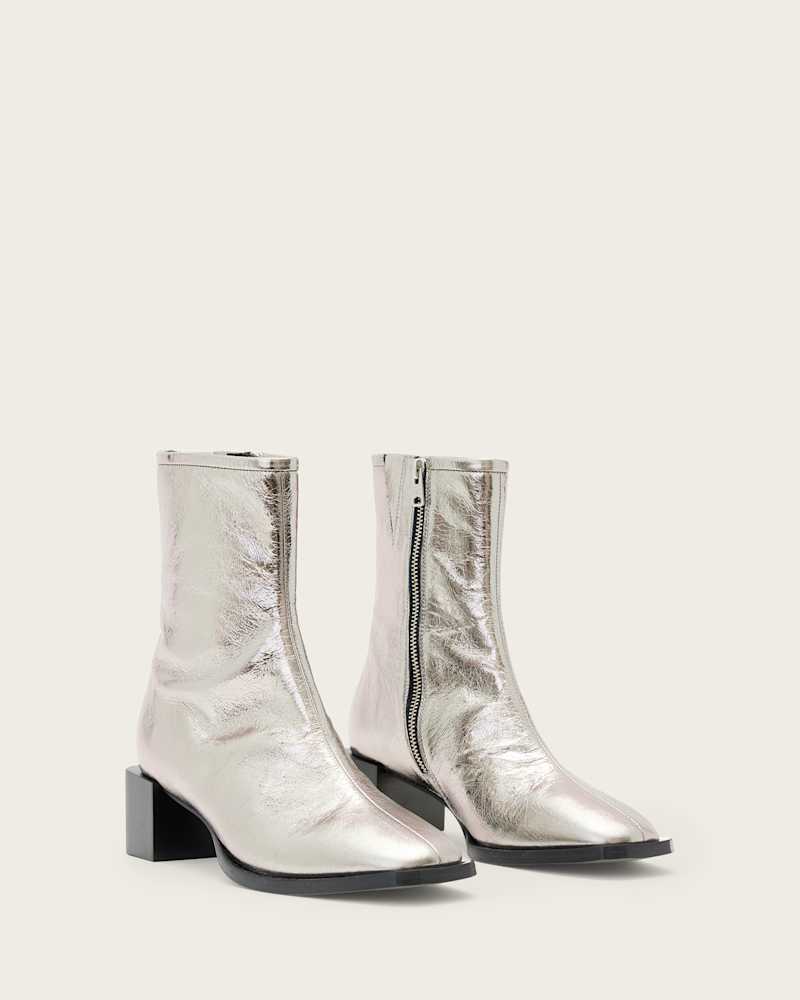 Avril Leather Metallic Boots