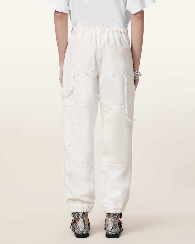 Mila Tapered Frayed Cargo Denim Trousers