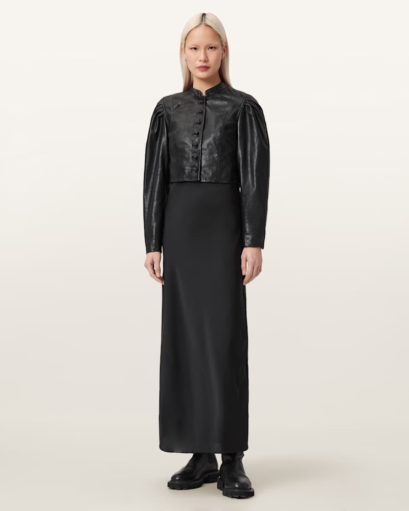 Sadie Cropped Leather Jacket