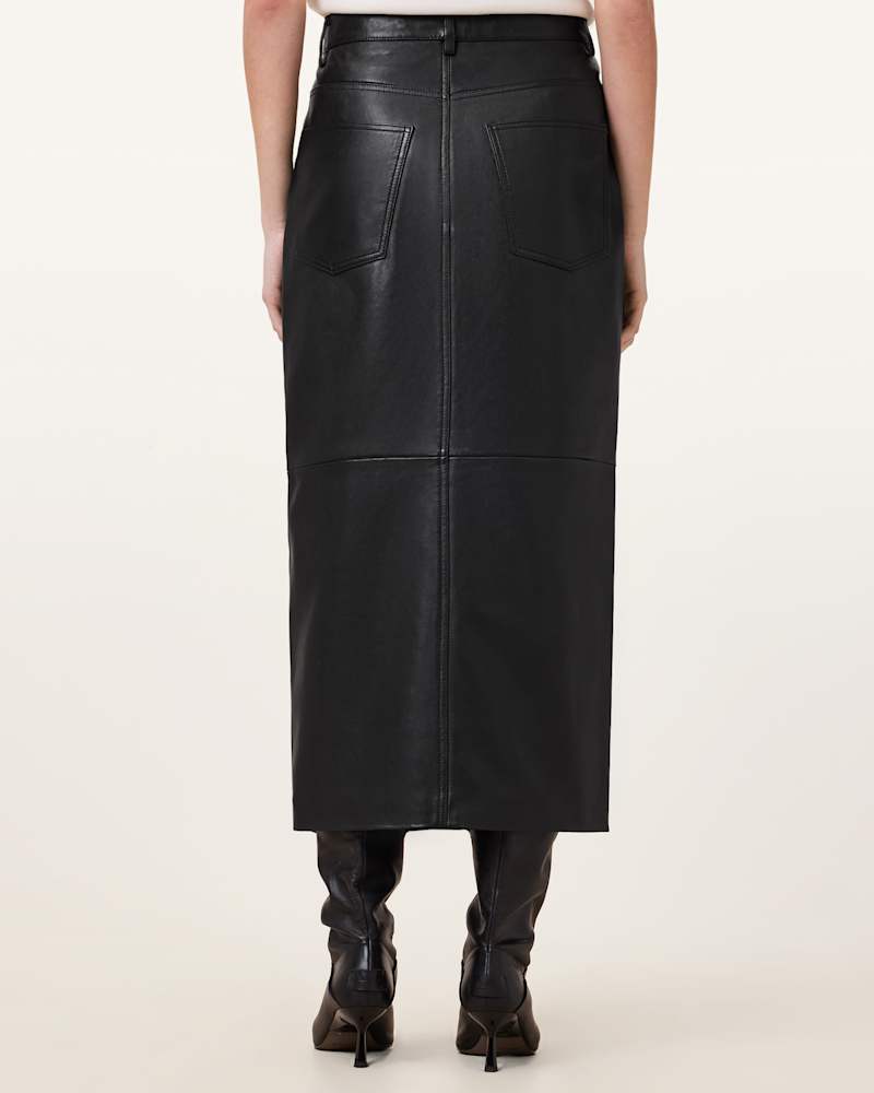 Eden Leather Midi Skirt