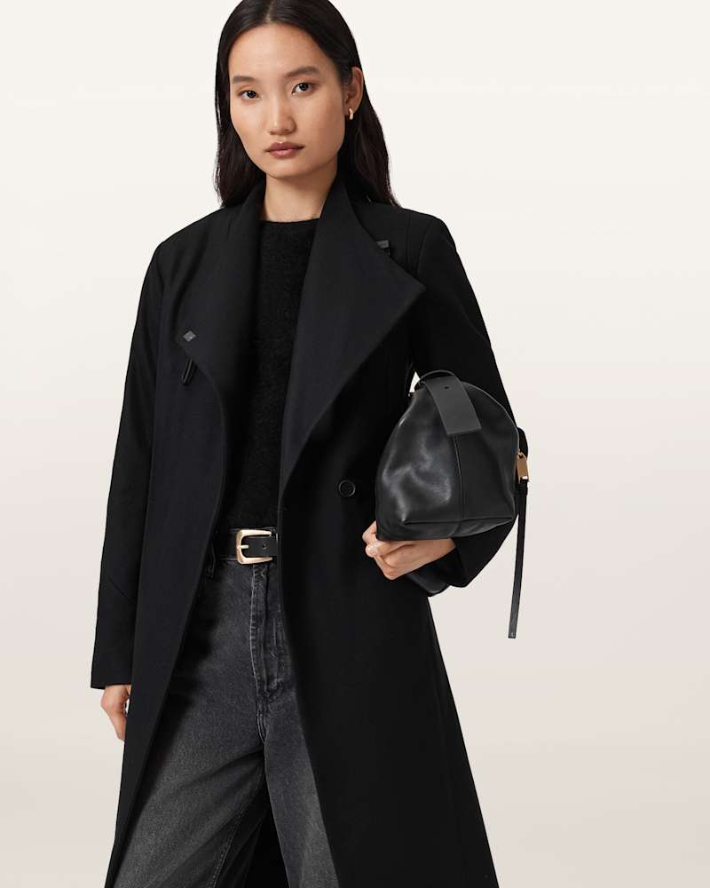 Riley Wrap Around Belted Long Line Coat