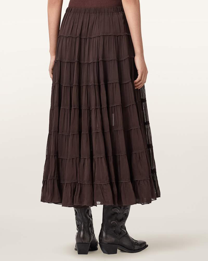 Eva Tiered Midi Skirt