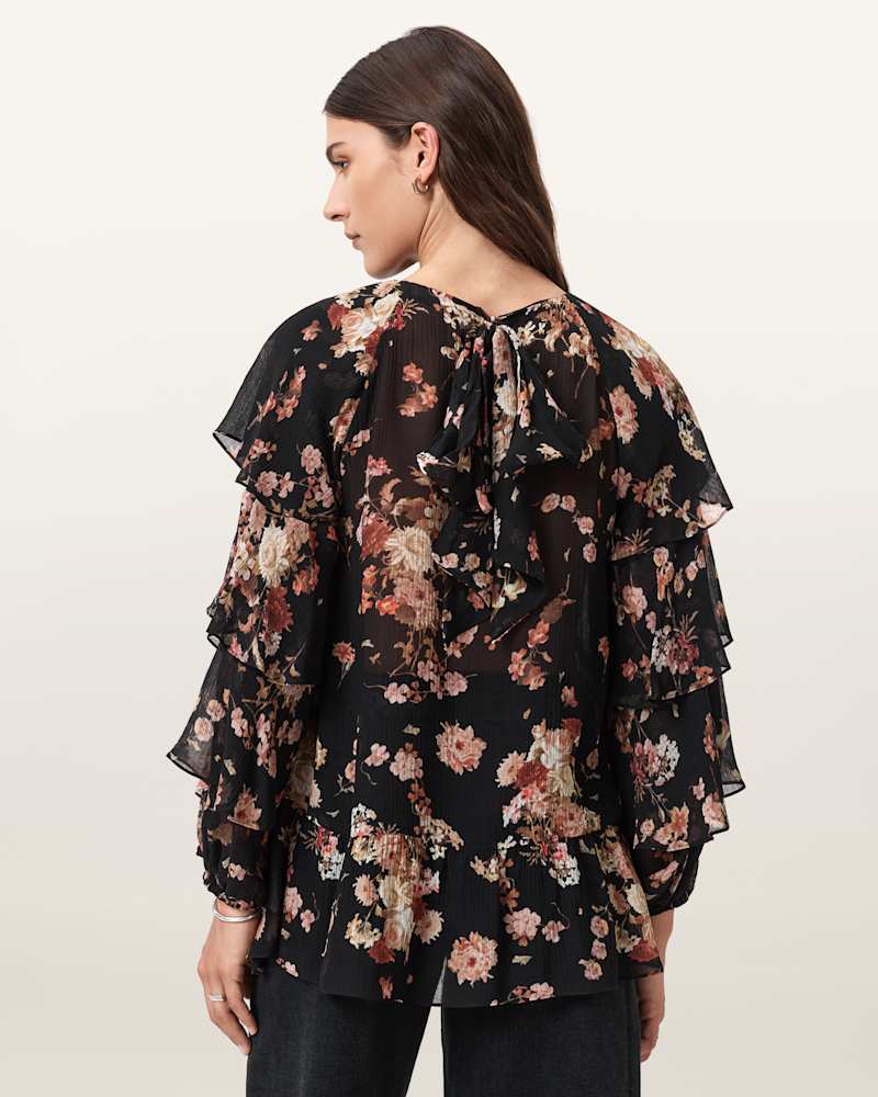 Lissie Floral Print Ruffled Top