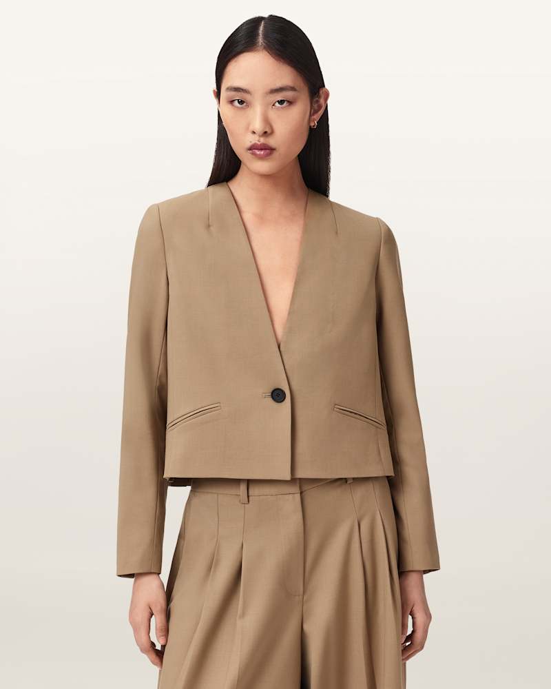 Poppy Single Breasted Pleated Blazer
