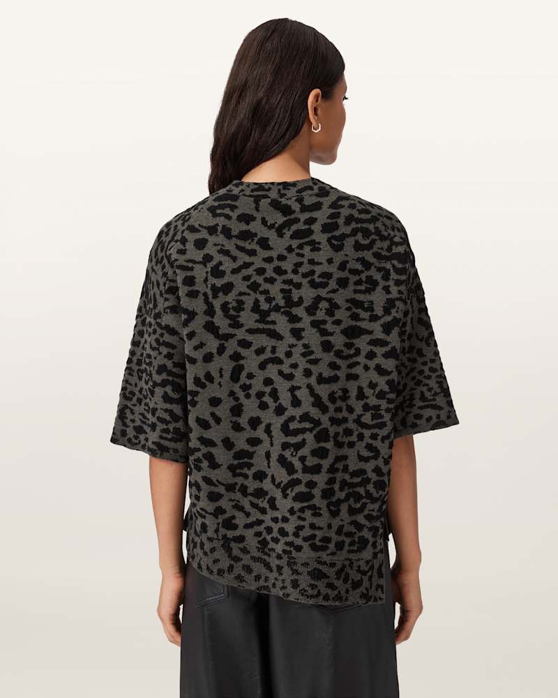 Lenny Leopard Print Wool T-Shirt