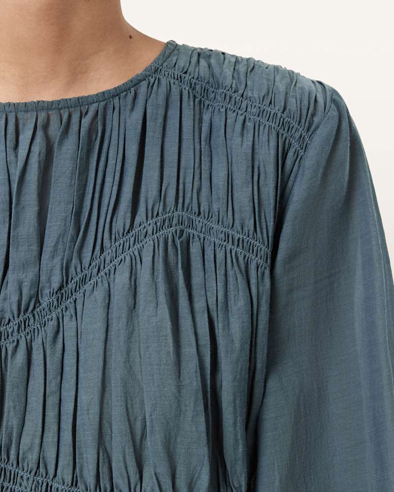 Melani Round Neck Gathered Top