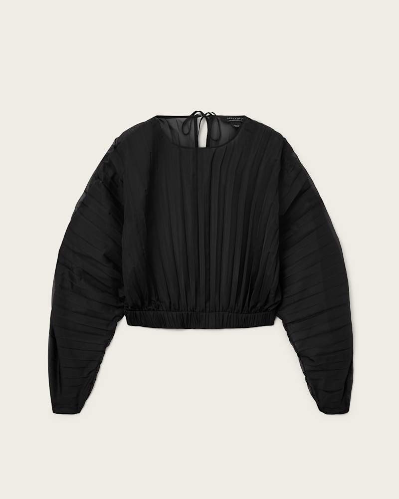 Micaela Pleated Sheer Top