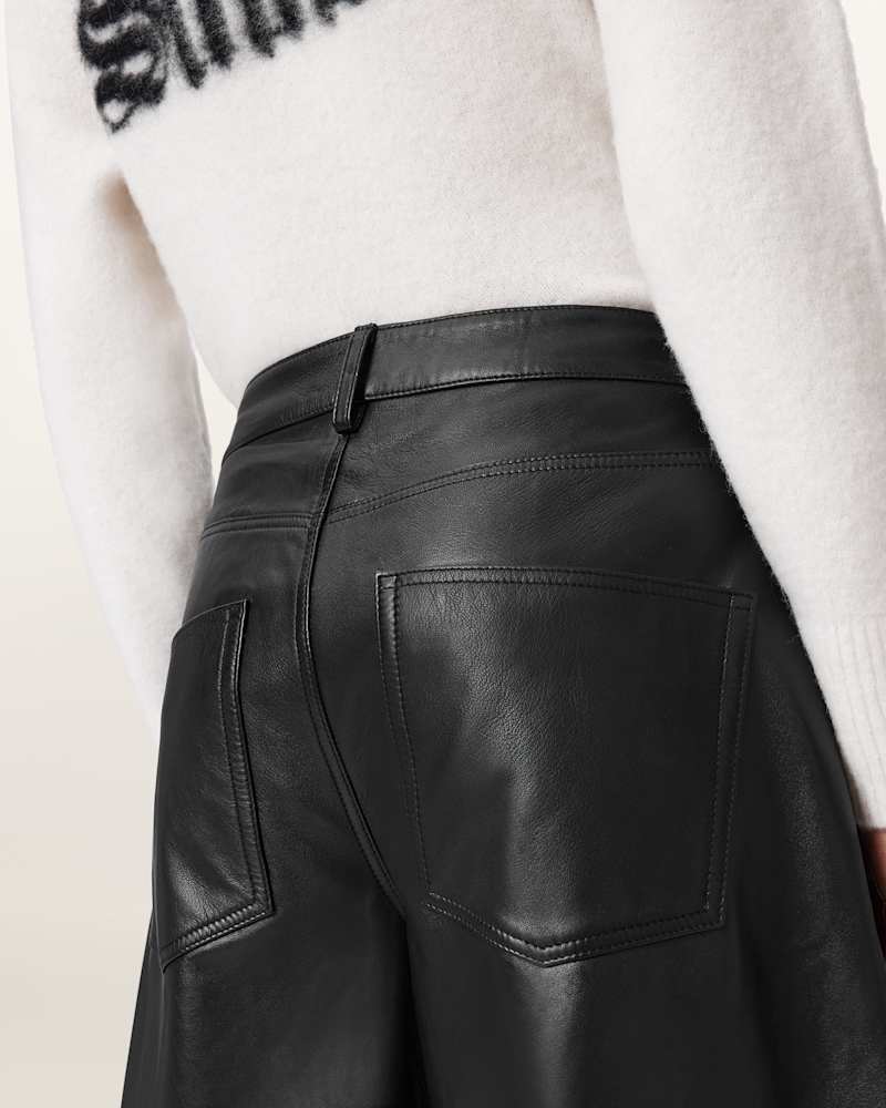 Jett Wide Leg Leather Trousers
