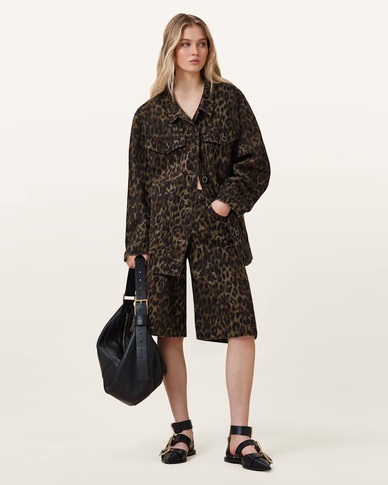 Willow Leopard Print Denim Jacket