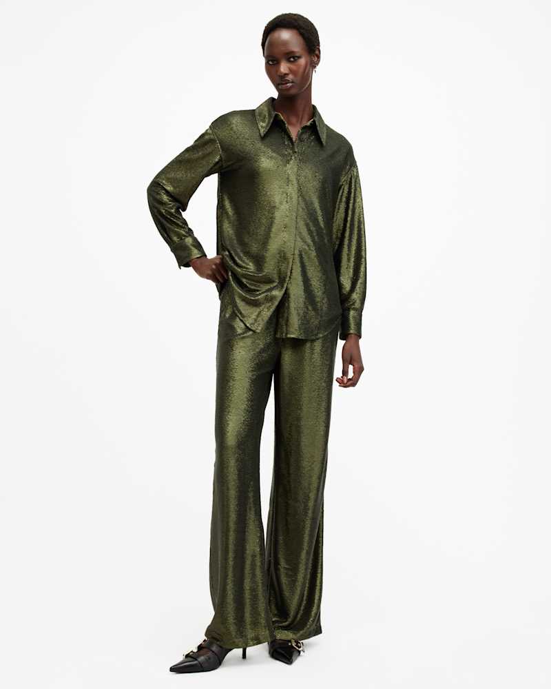 Charli Wide Leg Sequin Trousers