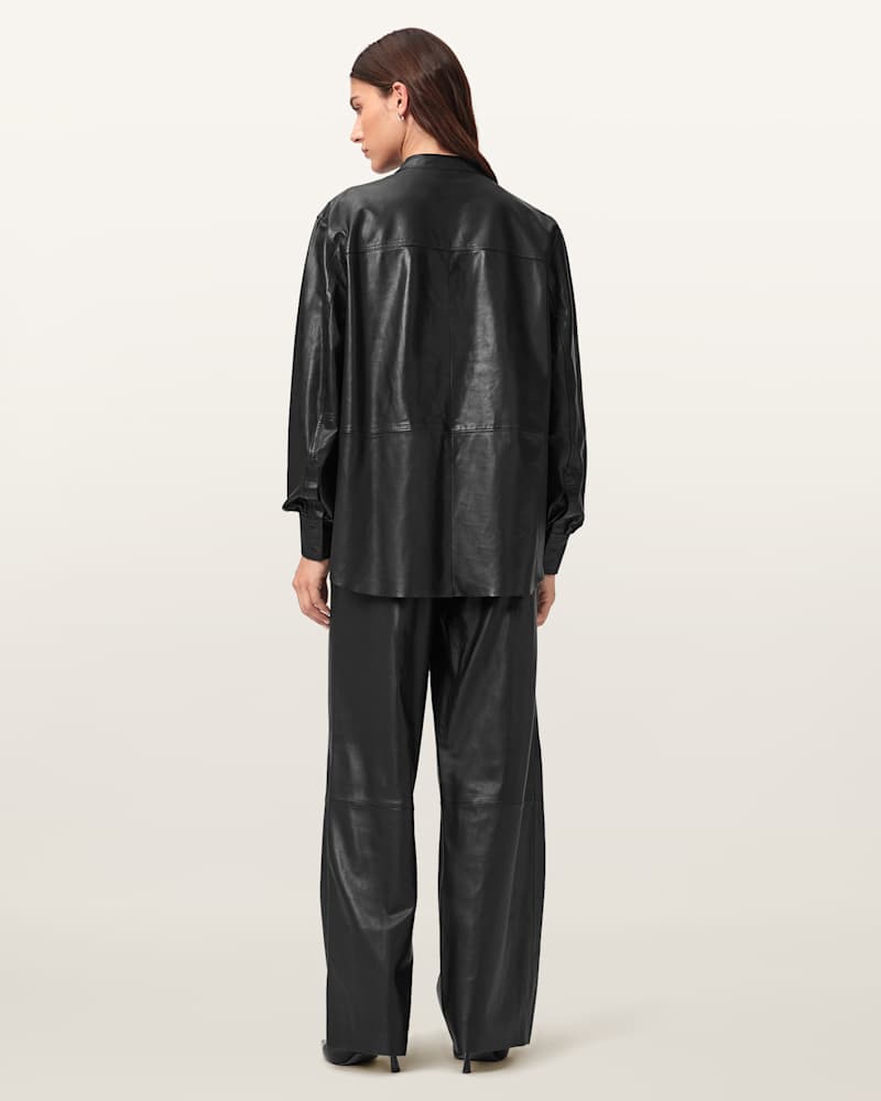 Ash Wide Leg Leather Trousers