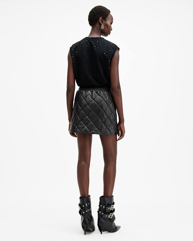 Ottie Quilted Leather Mini Skirt