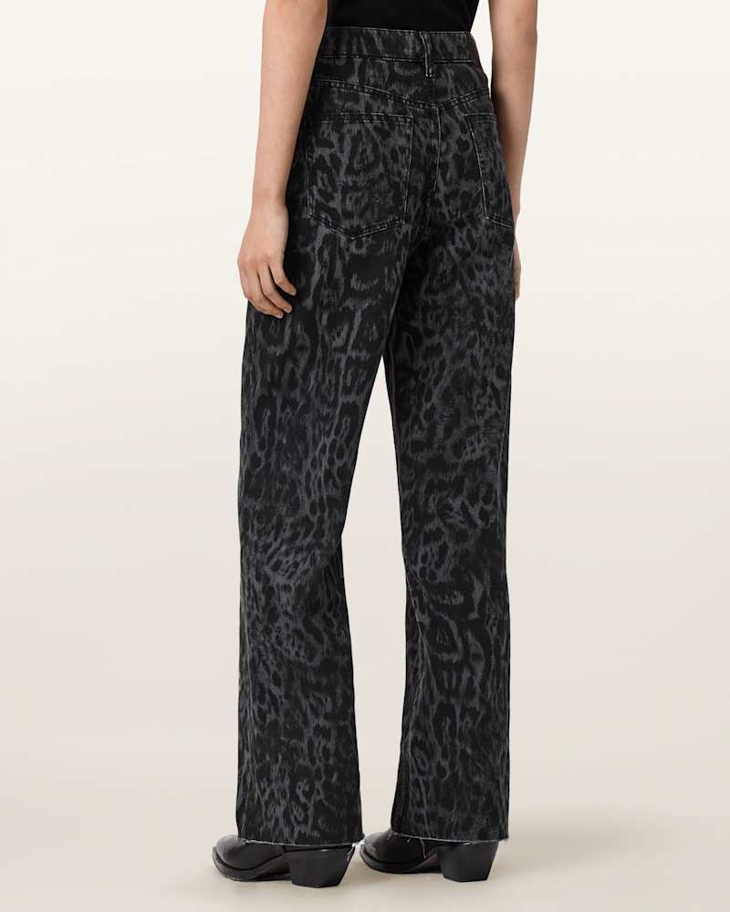 Blake Wide Leg Leopard Print Jeans