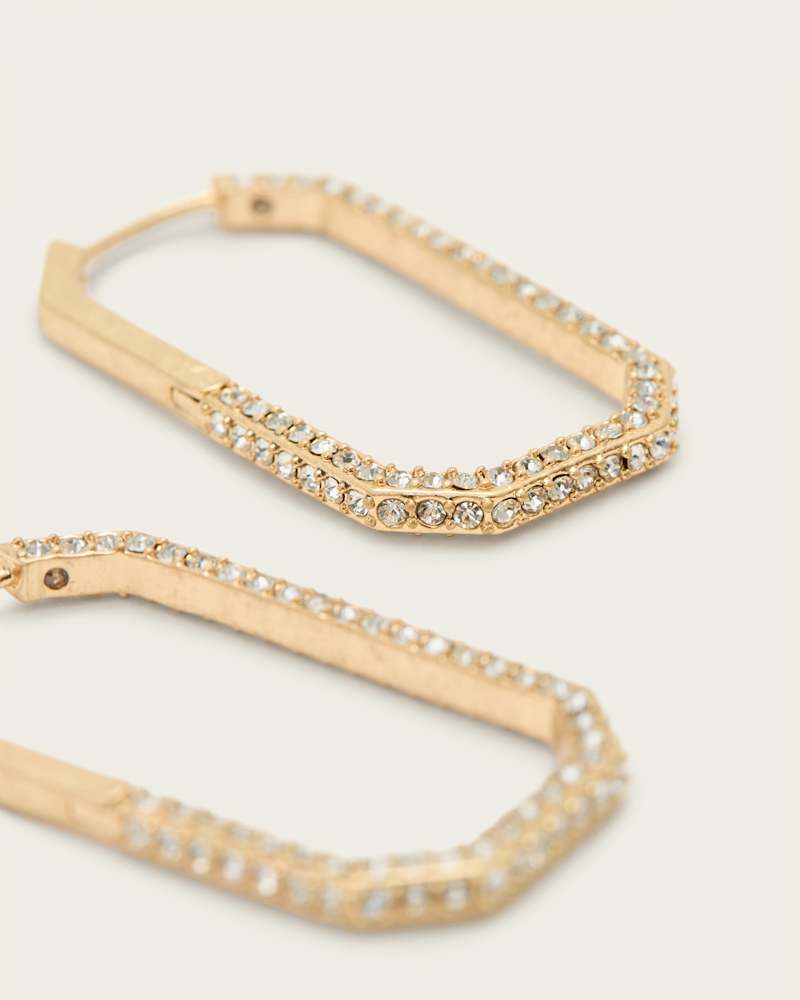 Hattie Crystal Hex Hoop Earrings