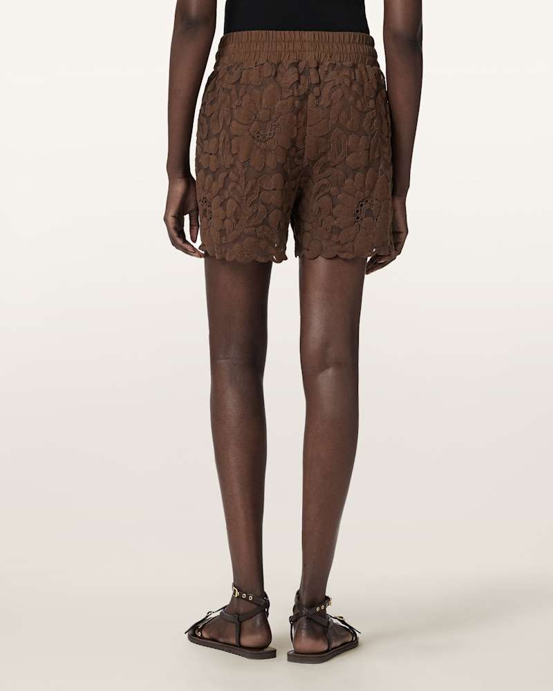 Amelie Mid Rise Relaxed Lace Shorts