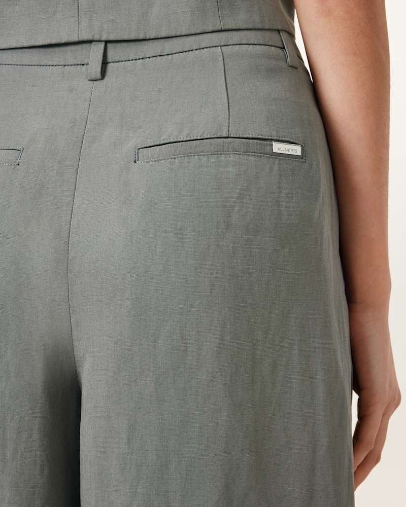 Averie Tencel Wide Leg Linen Blend Trousers