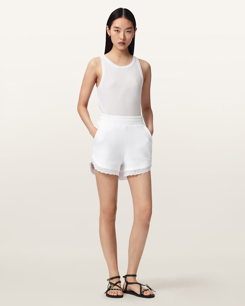 Lele Straight Fit Lace Trim Shorts