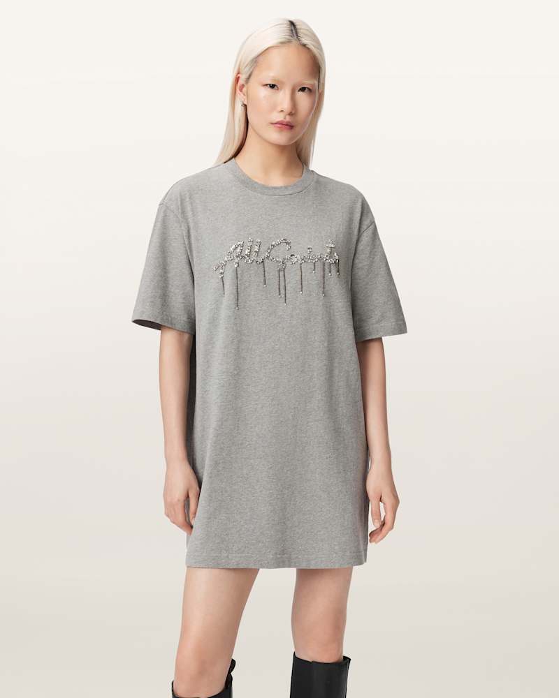 Chains Embellished T-Shirt Mini Dress