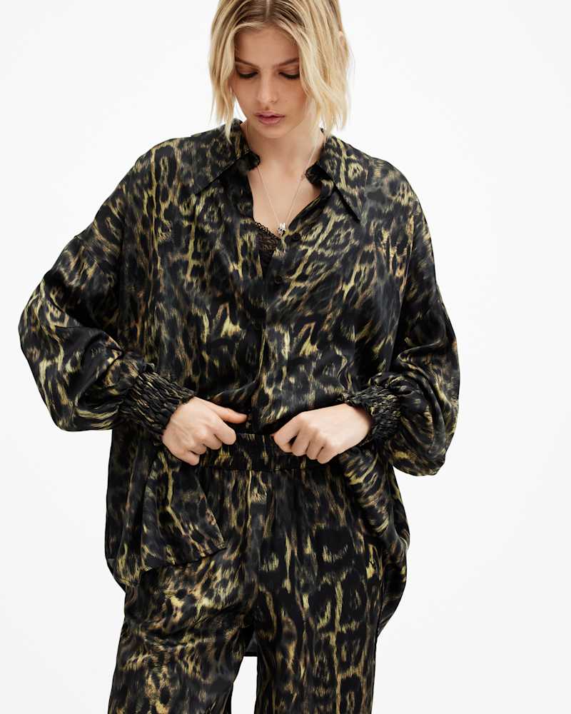 Charli Silk Blend Animal Print Shirt