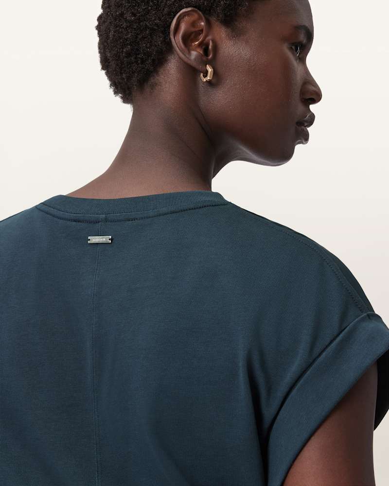 Mira Cropped Satin Drawcord T-Shirt