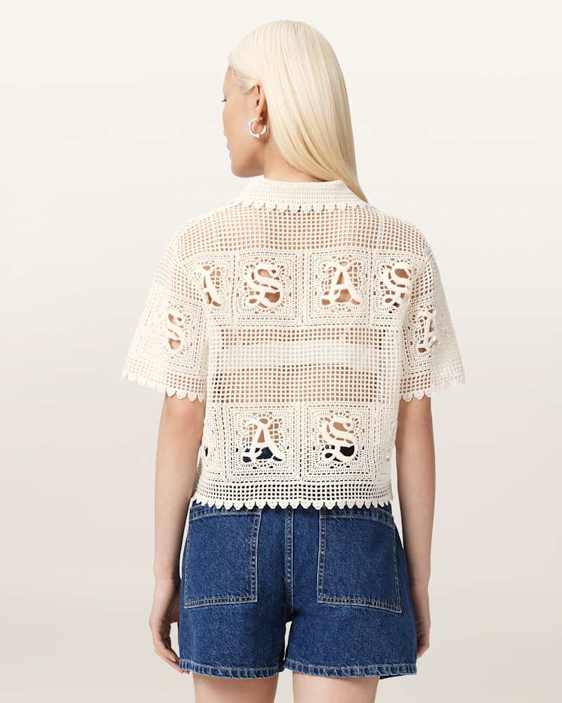 Kyra Crochet Cropped Polo