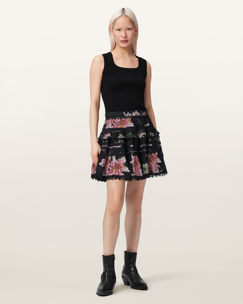 Zora Lace Trimmed Mini Skirt