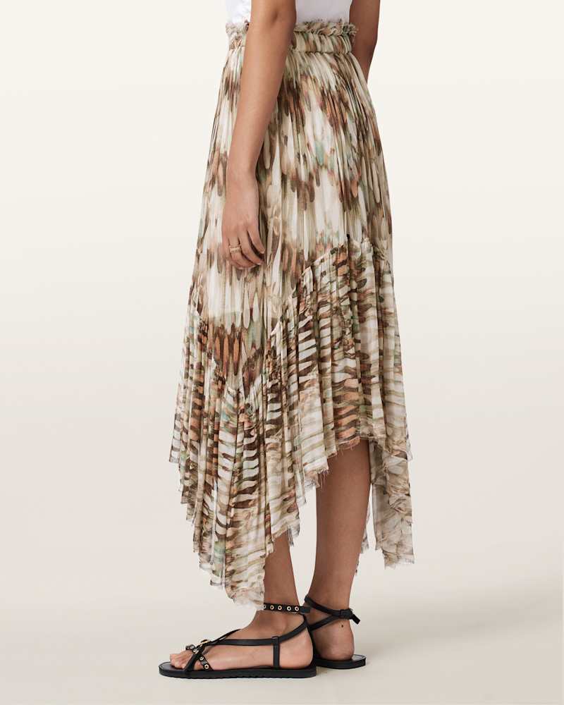 Danae Asymmetric Tiered Midi Skirt