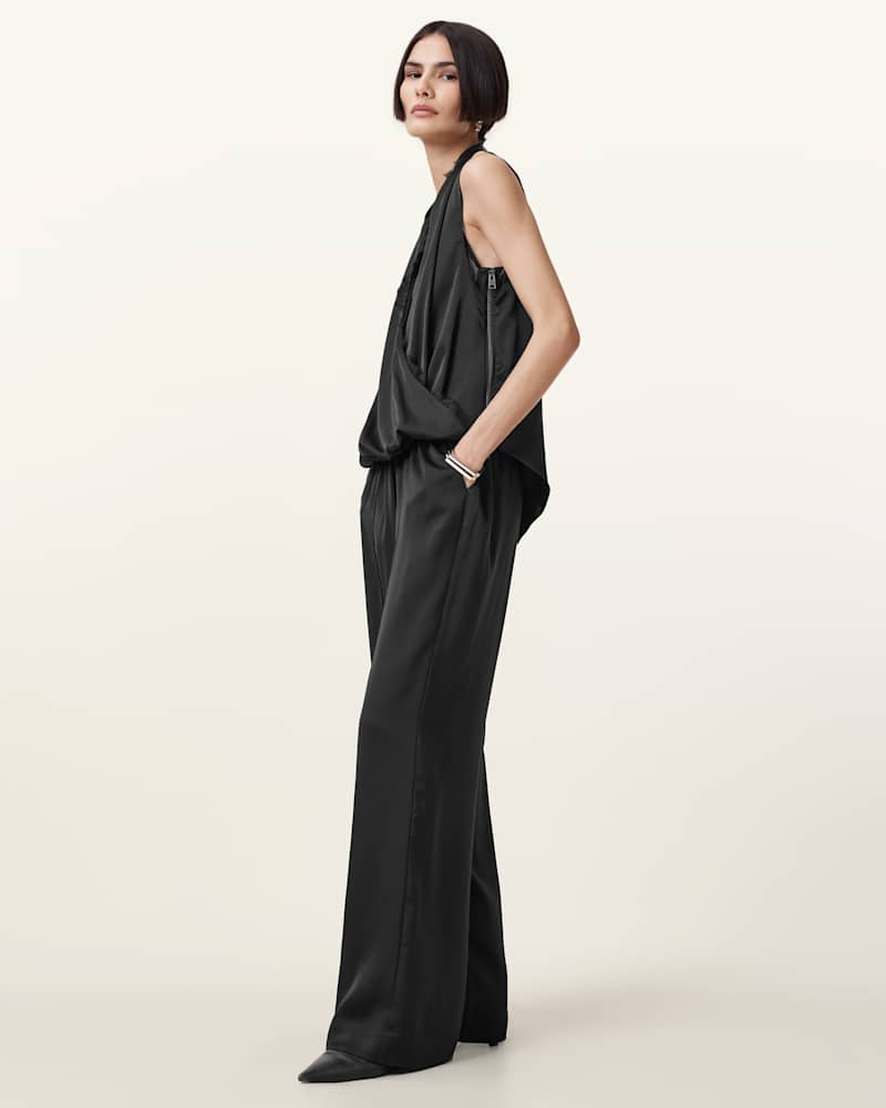 Abi Lace Trim Draped Top