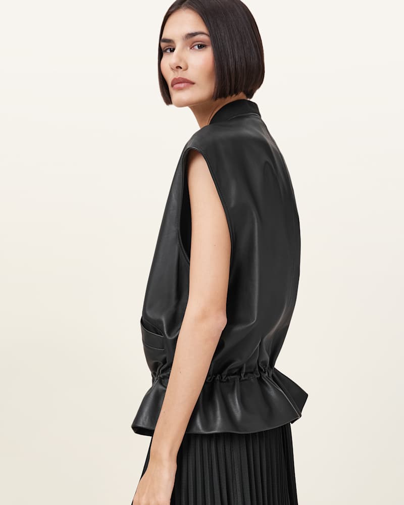 Sofi Relaxed Fit Leather Gilet