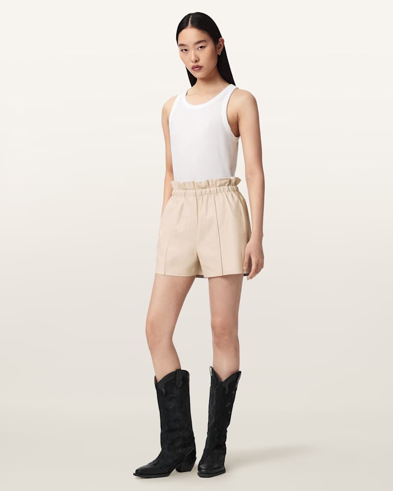 Fran High Rise Leather Shorts