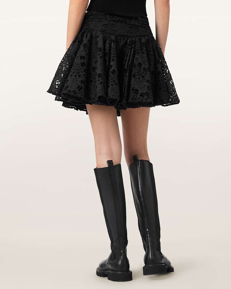 Dotty Broderie Mini Skirt