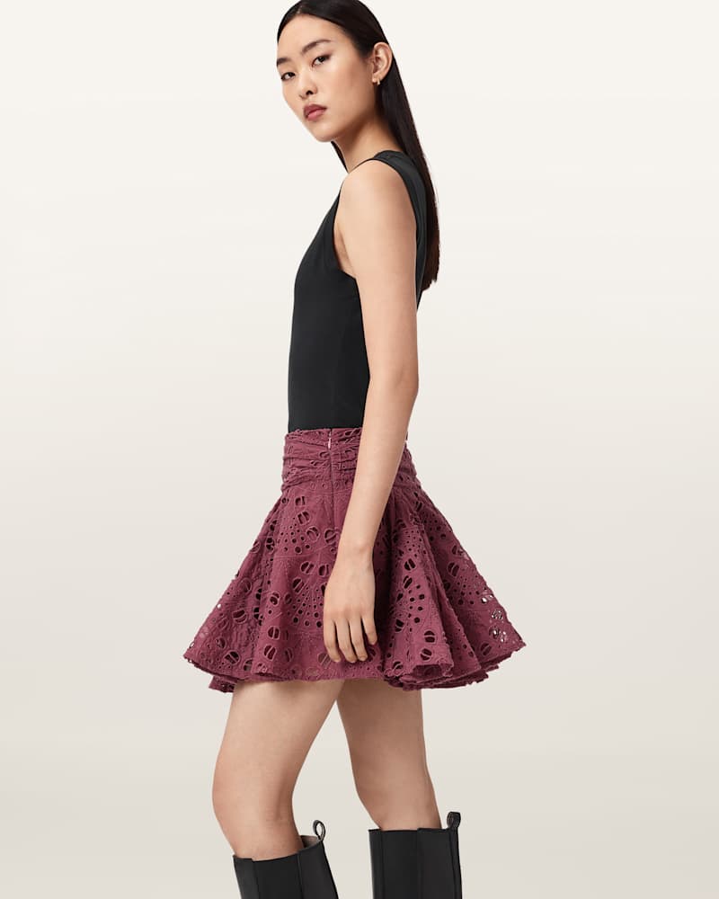 Dotty Broderie Mini Skirt