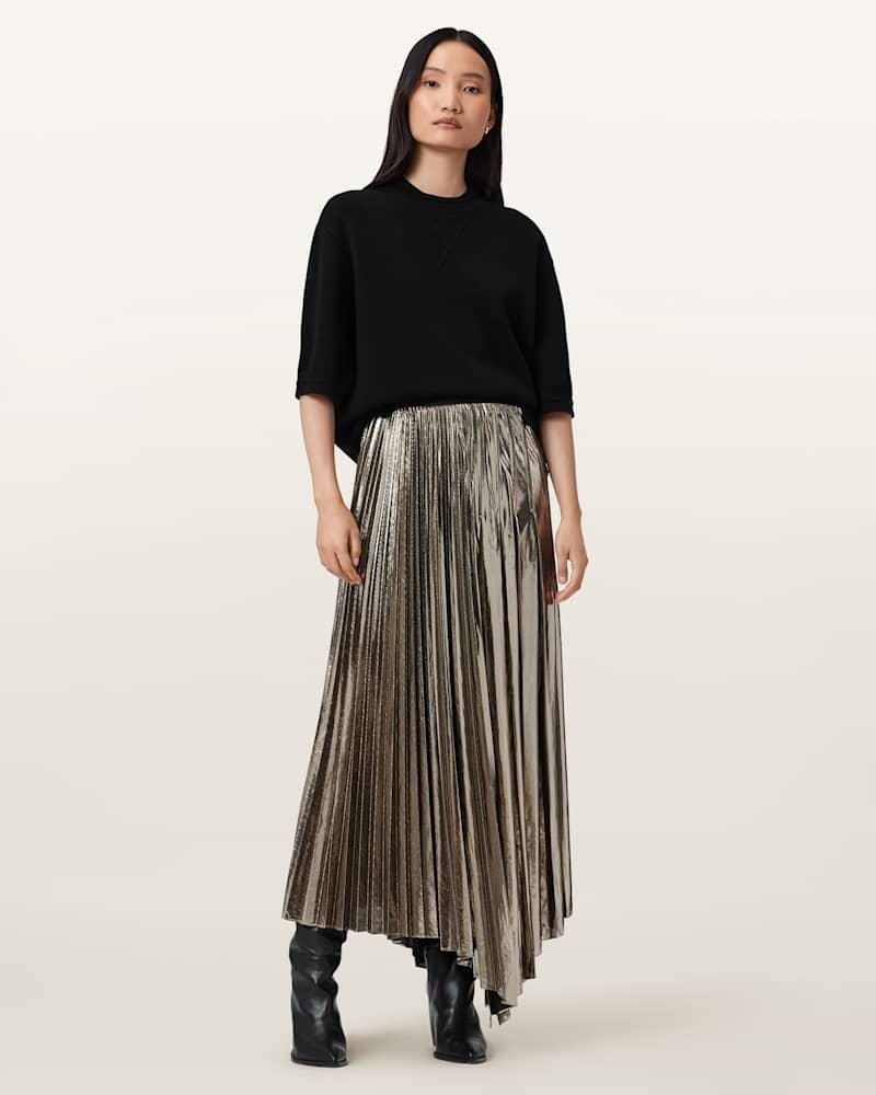 Jax Pleated Midi Skirt