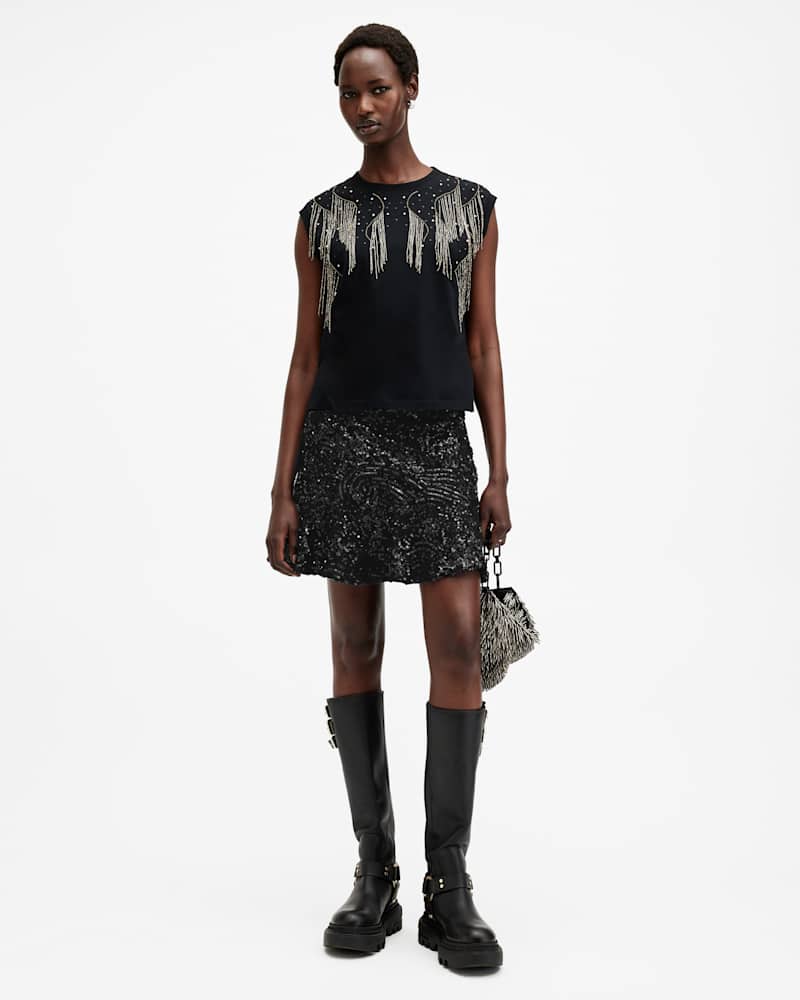 Ivy Embellished Mini Skirt