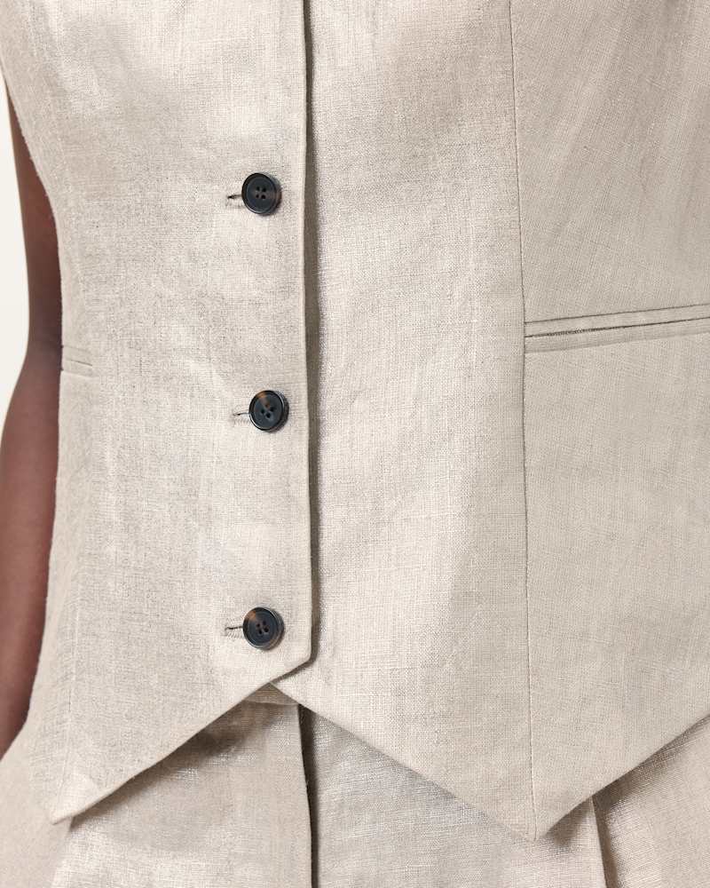 Averie Relaxed Fit Linen Waistcoat