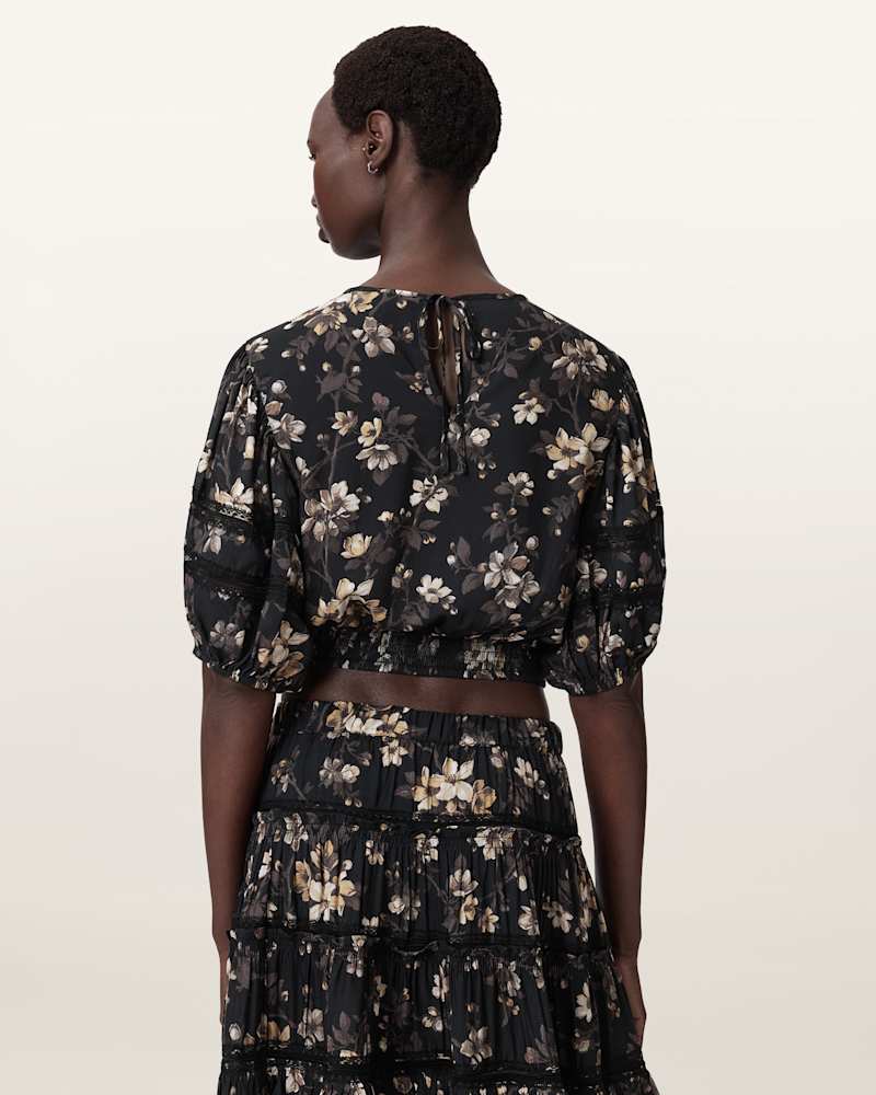 Peony Lace Trim Cropped Top