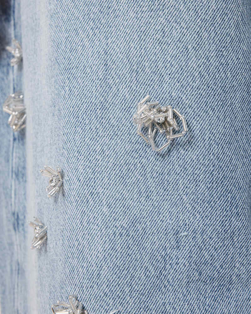 Blake Embellished Wide Leg Denim Jeans