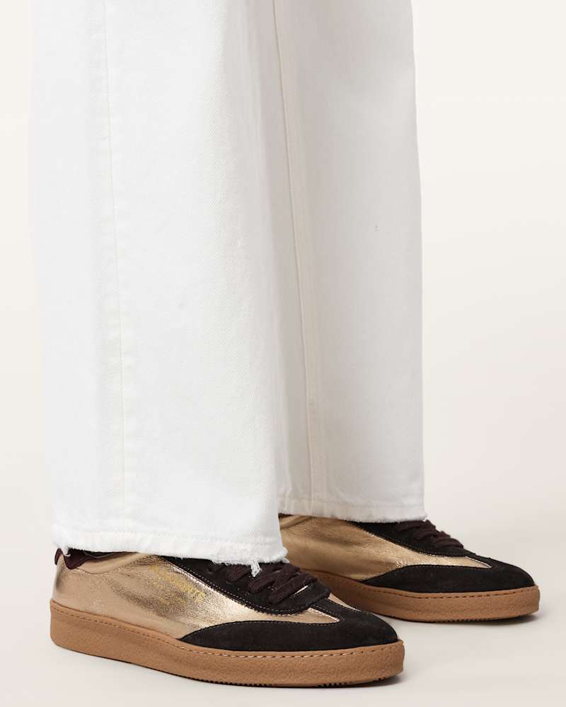 Thelma Metallic Leather Low Top Trainers