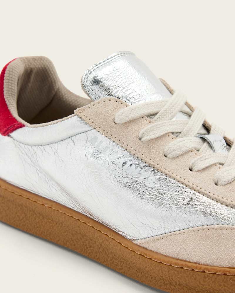 Thelma Metallic Leather Low Top Trainers